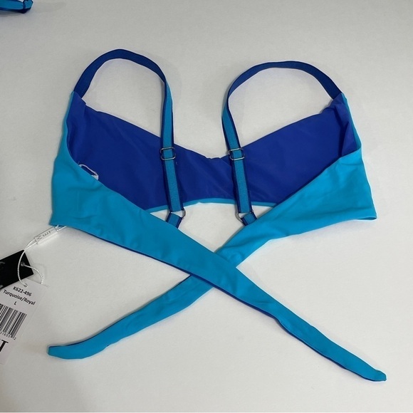 WET Bikini Two-Tone Reversible Blue Two-Piece Swim Suit Large - Picture 3 of 11